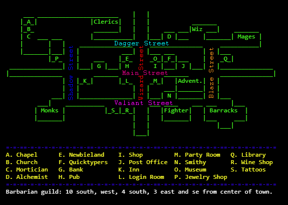 Map of main town in After Hours